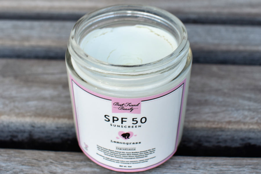 50 SPF Sunscreen - All Natural Organic / Non-Toxic / Reef Safe / Non-Nano Zinc Oxide / 4oz Jar - Net weight 9oz